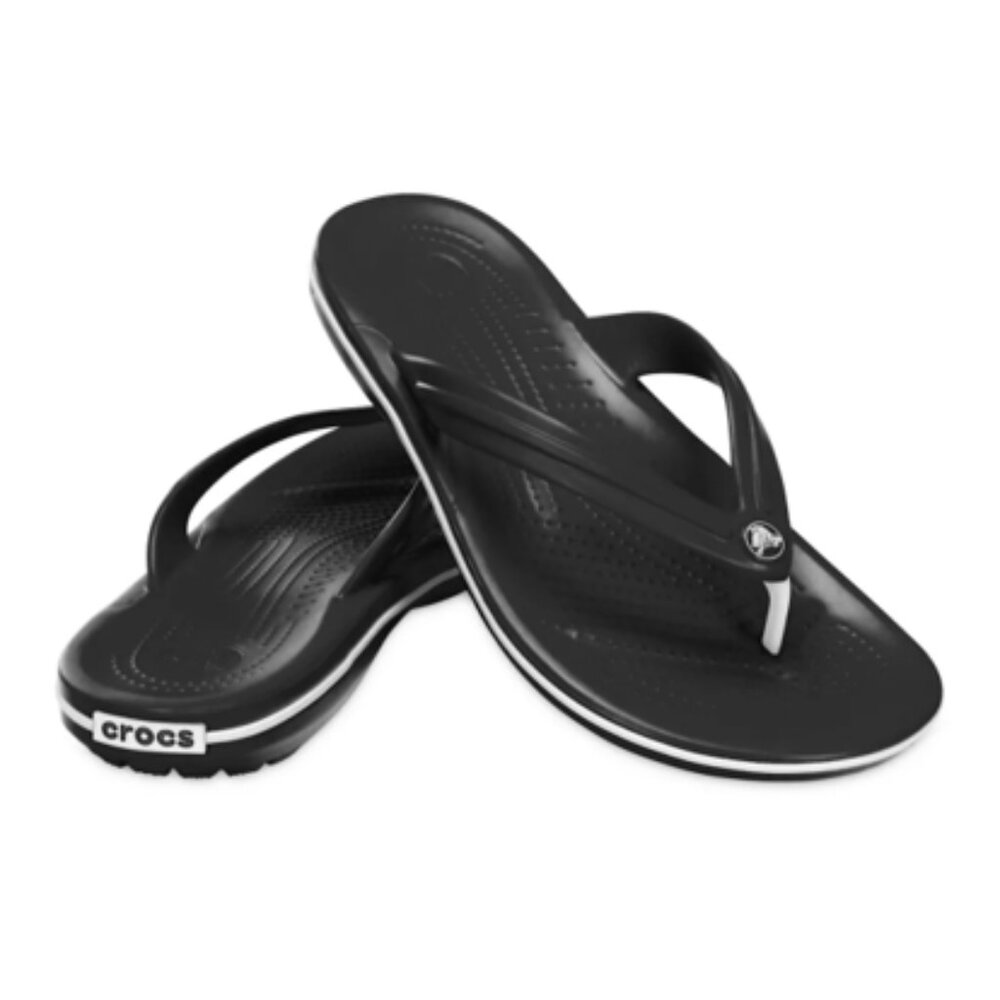 Crocs Crocband Flip Flops Adult Unisex BLACK M9W11 Men Size 9 Women Size 11 NWT